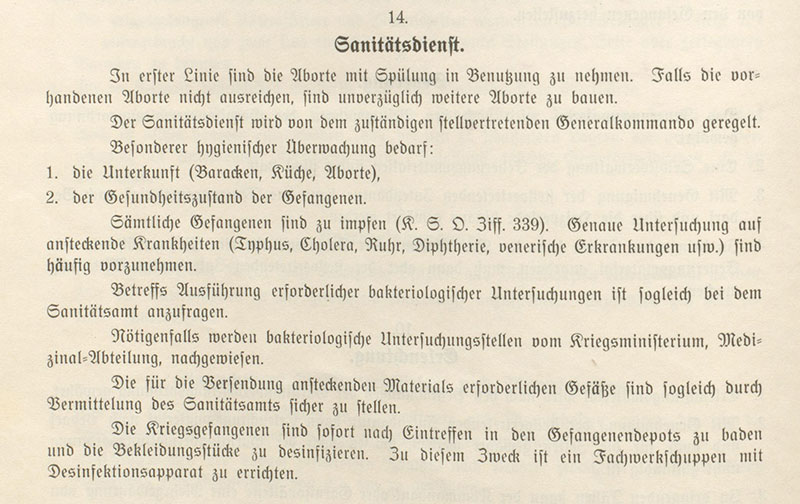 Anordnungen des Kriegsministeriums vom 15.8.1914 (Hauptstaatsarchiv Dresden)