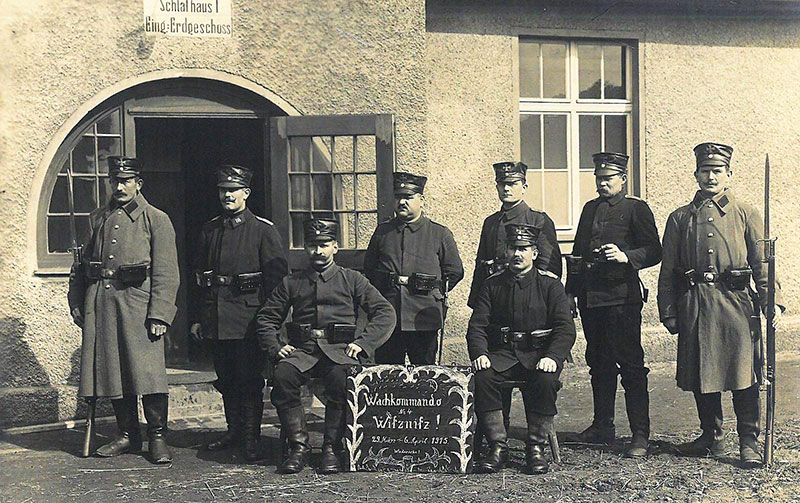 Wachkommando Nr. 4 im Braunkohlenwerk Witznitz im Fühjahr 1915 (Thomas Bergner, Borna)