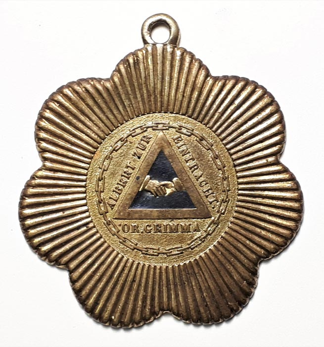 Logenabzeichen (Bijou) der A.z.E. (Kreismuseum Grimma)