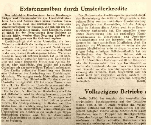 Artikel aus der LVZ, "Grimmaer Ausgabe" vom 5.2.1948